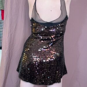 Intimately by Urban Outfittwrs Sequin Black Chemise